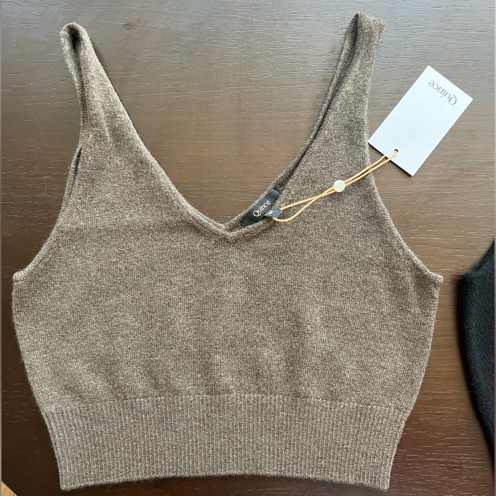 Quince Cropped Cashmere Tank.